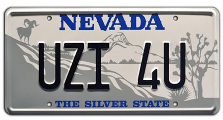 Tremors | UZI 4U | Metal Stamped License Plate