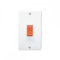 Crabtree 4500 Double Pole Isolator Tall Switch for Shower / Cooker Circuits 50 Amp (White Rocker)