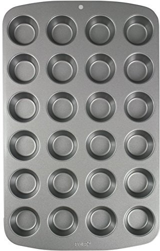 PME CSB111 PPME-Mini Molde Antiadherente de Acero al Carbono Magdalenas, Gris, 24 Cups