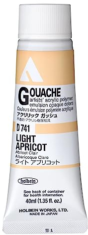 Holbein Acrylic Gouache Artists Acrylic Polymer Emulsion, 40ml Flesh (D741A)