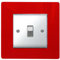 Focus Plastics SINGLE LIGHT SWITCH SOCKET COLOURED ACRYLIC SURROUND FINGER PLATE - BUY 2 GET EXTRA 1 FREE (10 COLOURS) (Red)