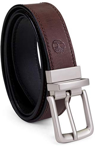 Timberland Herren Klassischer Wendegürtel aus Leder Gürtel, Braun/Schwarz, 44