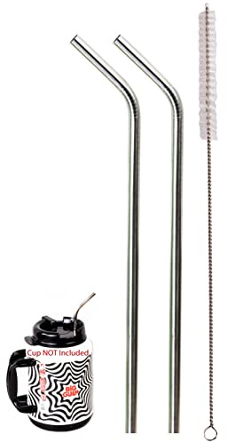 2 Big Gulp 11.5 JUMBO Stainless Steel Straw for 64 oz LONG Drinking Wide Insulated Whirley Travel Mug 7-11 Truck Stop Cup