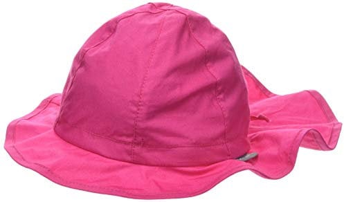 Sterntaler Sonnenhut - Mädchen Sommerhut - UV-Schutz 50+ Mütze mit breiter Krempe und Größenregulierung - Nackenschutz - Bindebänder - Baby Kinder Kopfbedeckung aus Popeline (Bio) - magenta, Größe 51