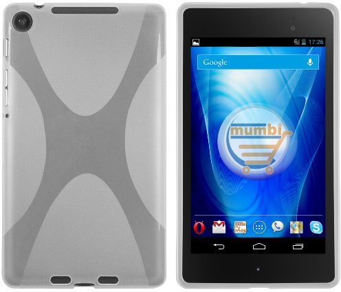 Mumbi - Carcasa para Google Nexus 7 Full HD modelo 2013 (TPU), diseño de X, color blanco