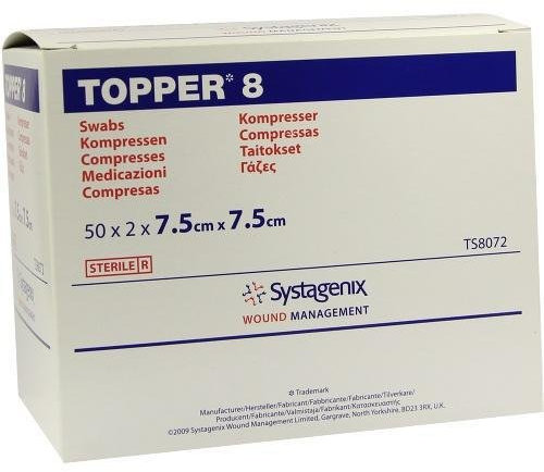 TOPPER 8 Kompr.steril 7,5x7,5cm 50X2 St