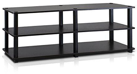 Furinno Soportes de TV sin Herramientas, Espresso and Black, 3 Niveles