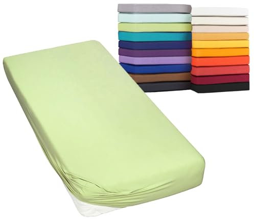 Moon Spannbetttuch Spannbettlaken auch für`s Wasserbett 160g/m² Jersey Line green-kiwi-140x200-160x220