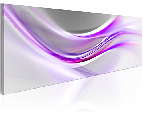 murando - Leinwandbild Welle grau violett, 120x40 cm, 1-teilig, Wohnzimmer | Hochwertige Leinwand, sofort aufhängbar, ideal fürs Wohn- oder Schlafzimmer, wasserfest und lichtecht, langlebig, stilvoll