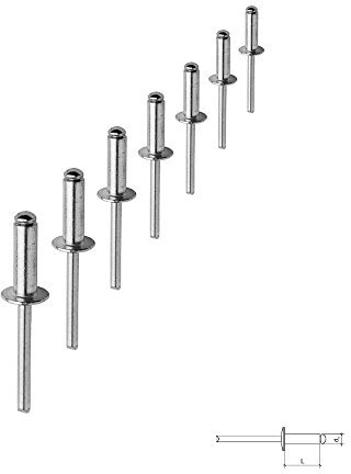 Blindnieten Flachkopf 4,8 x 8 mm - 500 Stück Popnieten Nieten