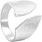 Vinani Ring Flügelring breit offen schlicht gebürstet Sterling Silber 925 anpassbar Größe 62 (19.7) 2RBR-62