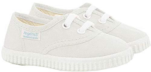 Zapatillas de Lona para Niños y Niñas, Angelitos mod.121, Calzado infantil Made in Spain, Garantia de Calidad. (27, Blanco)