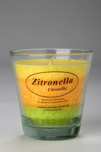 Kerzenfarm Hahn Duftkerze im Glas aus pflanzlichem Stearin, Zitronella, Bio-Stearinkerze, 130 g, reine ätherische Öle, 80 mm x 50/78 mm