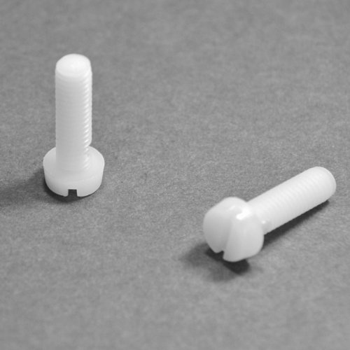 ajile - 20 pièces - Vis tête ronde fendue nylon diam. M6 | longueur L = 40 mm plastique polyamide PA6.6 isolant