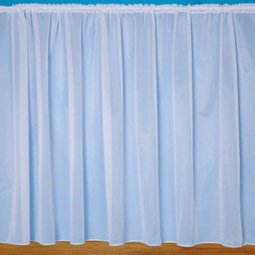 John Aird Denise - Plain White Net Curtain With Weighted Base - Width Sold By The Metre Drop: 54 (137cm)