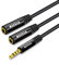 KUYIA 3.5mm Stereo Jack Audio Y Splitter Cable With Headphone & Speaker Converter Adapter for iPod MP3 Player - 1 Male to 2 Female - Gold Plated Connector