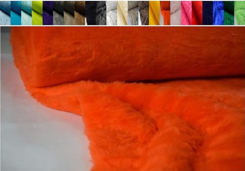 Fabrics-City Orange kuschelfell teddyfell kurzhaarig, plüschstoff, zotteliges Fellimitat, Webpelz für Nähen, Basteln, Dekoration, Kinder, DIY, weiches Pelzstoff, Fellstoff Kuscheltiere Stoff, 4102