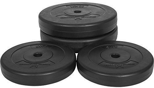 GYRONETICS® Dischi Pesi - 30 kg Set, 2x5 kg e 2x10 kg, Foro 25 mm, in Plastica, Nero - Disco Peso, Piastre per Bilanciere, Manubri, Palestra, Allenamento a Casa, Fitness, Sollevamento