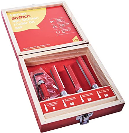 Amtech F3625 4 Piece Kitchen Router bit Set