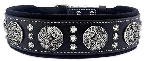 Bestia Maximus Echtleder Hundehalsband für große Hunde 100% Leder