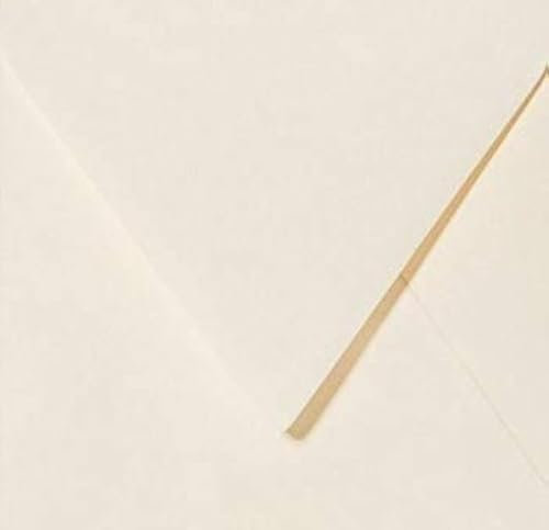 Paper24 – 25 quadratische Briefumschläge 140 x 140 mm (14 x 14 cm), Farbe: Zartcreme, 120 g/m²