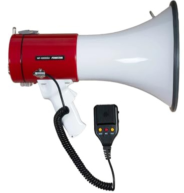 Megaphon Fonestar MF-600SGU, 25 W, Sirene, USB, Recorder, Weiß und Rot