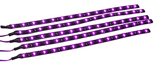 Mintice™ 5 X Purple 12V 15 Led 30cm Car Auto Vehicle Grille Flexible Waterproof Underbody Light Strip