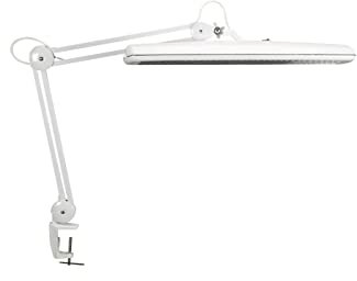 MAUL Arbeitsplatzleuchte MAULatelier – Blendfreie breite Klemmleuchte für Profis inkl. Leuchtmittel – Energiesparende Arbeitslampe mit 6500K Farbtemperatur – Weiß [Energieklasse A+] – 8267002