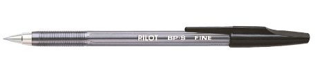 12 Stück PILOT – Kugelschreiber bp-s-f wiederaufladbar – Feine Spitze – Körper Kunststoff Kristall mit Kappe – Schwarze Tinte