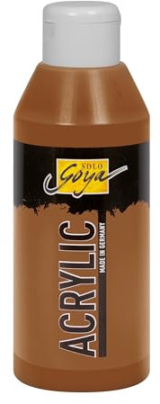 KREUL 84235 - Solo Goya Acrylic schwarz, 250 ml Flasche, cremige vielseitig einsetzbare Acrylfarbe in Studienqualität, auf Wasserbasis, schnell und matt trocknend, gut deckend, wasserfest