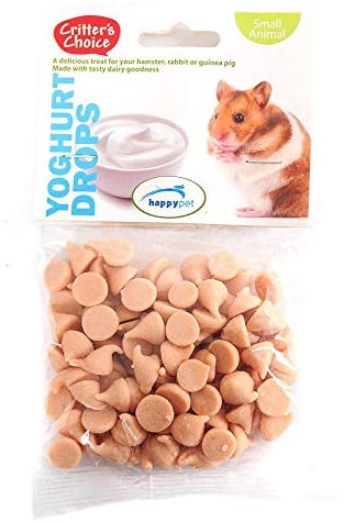 None HAPPYPET Critter's Choice Yoghurt Drops 75g Small Animal Treat Reward | Yoghurt drops treat for small animals – creamy, tasty reward for rabbits, guinea pigs & hamsters