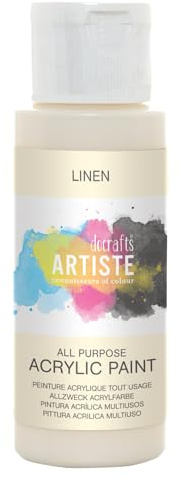 Artiste Acrylic Paint 59ml 2Oz Linen, Quick-Drying Professional Art, Craft and Hobby Artists Paint, Vibrant Colour, Water-Based Paints Cover All Surfaces with Ease, Ideal for Travel Artists