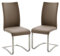 Robas Lund Esszimmerstuhl 2-er Set Cappuccino, Stuhl belastbar bis 130 kg, mit Kunstlederbezug, Gestell Edelstahl