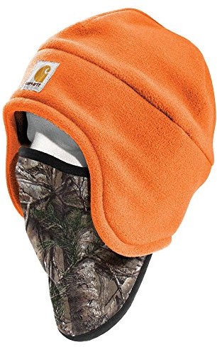 Carhartt Men's Fleece 2 in 1 Headwear, Brite Orange, One Size
