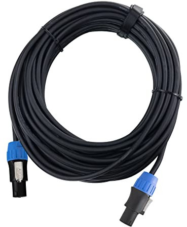 Pronomic pro-line BOXSP2-15 Lautsprecherkabel 2x 2,5 mm² - Professionelles Boxenkabel für DJ & PA - Länge: 15 m - Stecker: 2-Pol Speakon-kompatibel - Spannzangen-Zugentlastung - Schwarz