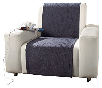Erwin Müller Sesselschoner, Sofaüberwurf, Sofaläufer, Sesselüberwurf anthrazit Größe 50x200 cm - Schutz vor Schmutz, mit Kuvertsaum (weitere Farben, Größen)