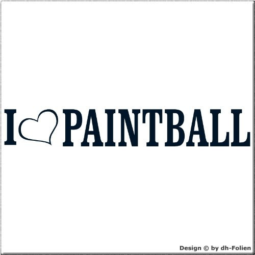 cartattoo4you® AL-00872 | I Love (als Herz) Paintball | Autoaufkleber Aufkleber Farbe stahlblau, in 23 weiteren Farben erhältlich, glänzend 20 x 3 cm