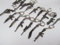 Fat-catz-copy-catz 1x Collectable Replica Mens Solid Metal Mini Gun Weapon: AK47, Sniper, Revolver, Machine gun, Hunting Knife, Pendant Keyring (1x randomly selected keyring)