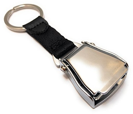 Porte-clés de Ceinture de sécurité pour Avion | Étiquette de Bagage | Haute qualité | Noir - Finition Brillante