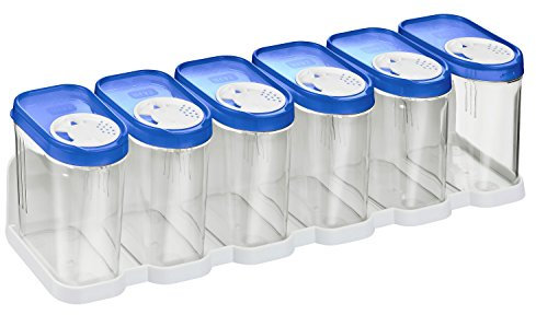 Kigima Schüttdosen 0,25L 6er Set Blau – Vorratsdosen mit Deckel luftdicht – Schüttdose für Gewürze & Lebensmittel – Frischhaltedosen mit Deckel – Aufbewahrungsbox mit Schüttfunktion – Made in Austria