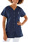 CLINIC DRESS Kasack Damen 1/2 Arm Druckknöpfe mit Brusttasche Seitentaschen Seitenschlitze 95° Wäsche Navy XL