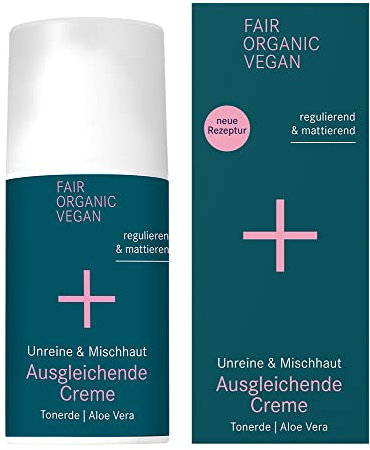 i+m® Ausgleichende Creme 30ml · Aloe Vera & Hyaluron · BIO Gesichtspflege Creme für Mischhaut · Naturkosmetik Feuchtigkeitscreme · Gesichtscreme für unreine und trockene Haut · Mattierende Tagescreme