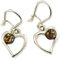 Ohrringe Bernstein Amber Silber 925 Herz-form