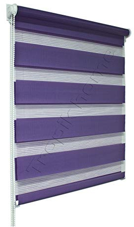 beytug Lilac Day and Night Zebra/Vision Window Roller Blind, Choice of 16 Width Sizes, 55cm Wide (+4.5cm fittings)