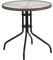 Flash Furniture Barker runder Tisch aus gehärtetem Glas mit dunkelbrauner Rattaneinfassung, 71,1 cm