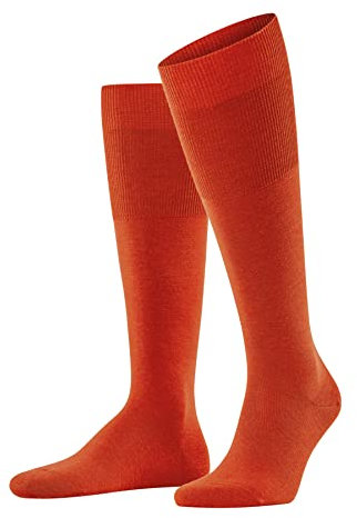 FALKE Men's Airport M Kh Wool Cotton Long Plain 1 Pair Knee-High Socks, Orange Red Clay 8095, 8.5-9.5