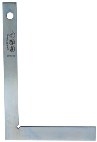 Dönges Profi Schlosserwinkel ohne Anschlag, 200 x 130 mm, rostfrei & verzinkt aus Stahl | Für genaues Arbeiten im Metallbau, Werkstattbereich| 90 Grad Winkel mit Anschlag, Anschlagwinkel Metall