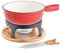 Rosenstein & Söhne Fonduetopf: Käsefondue-Set aus emailliertem Gusseisen, Ø24 cm (Fondueset, Caquelon, Weihnachten)