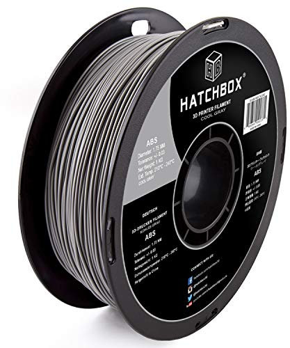 HATCHBOX 1,75 mm graues CG6 ABS-Filament für 3D-Drucker - 1 kg-Spule - Maßgenauigkeit +/- 0,05 mm