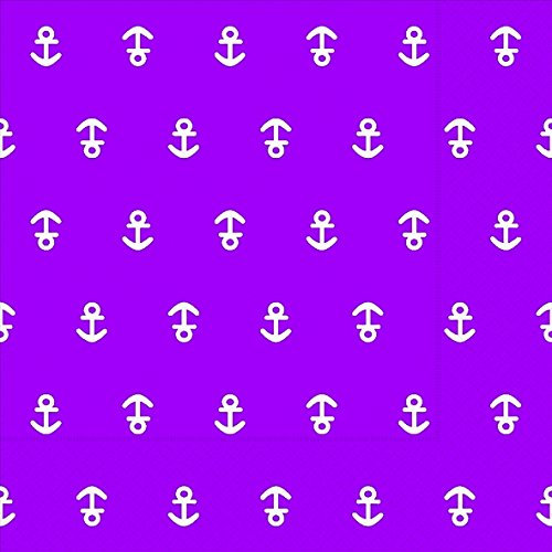 40 Lunchservietten mit Anker in orchidee (Anchor orchid)1/4 gefalzt, 3-lagig Größe offen: 33x33